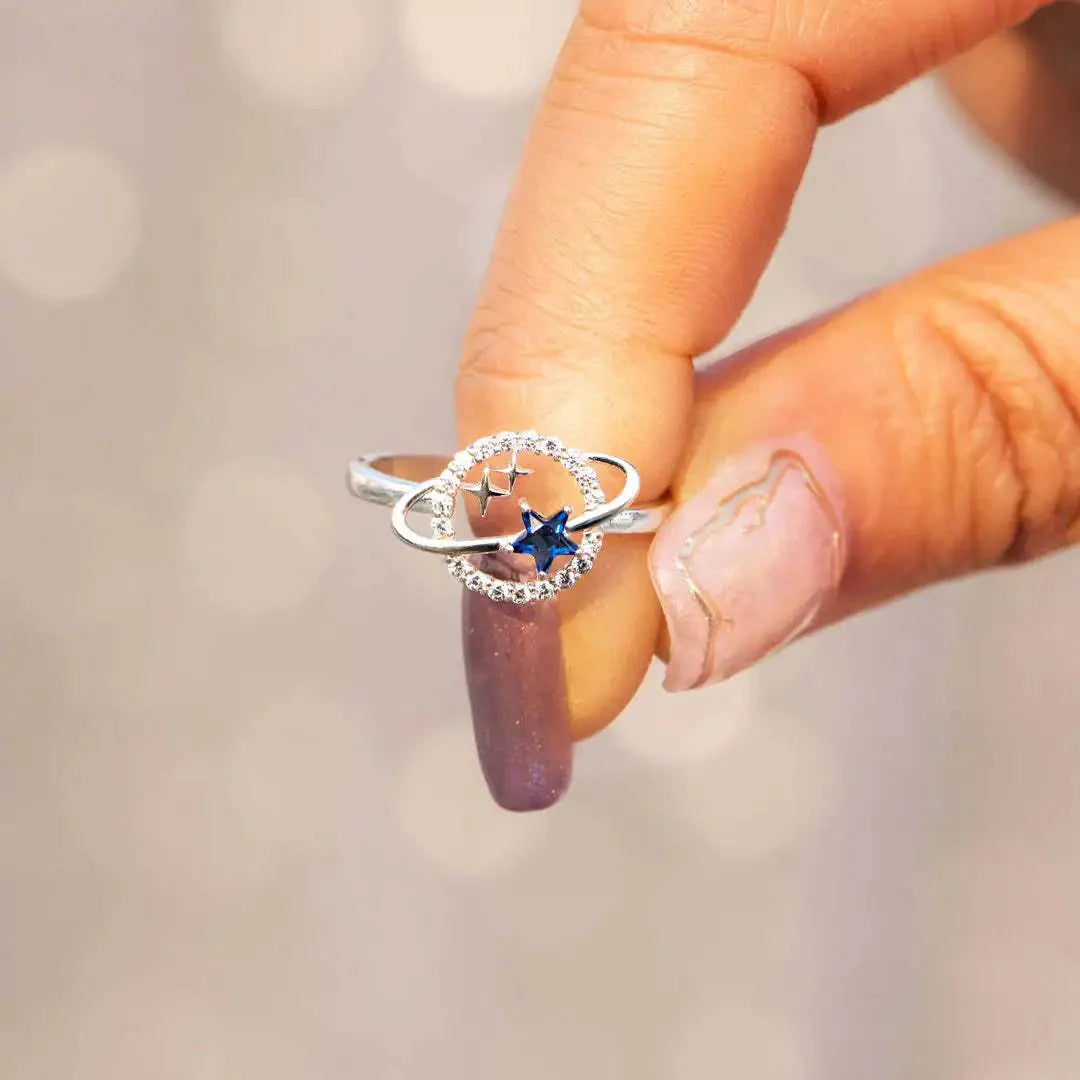 Dainty astrology star ring
