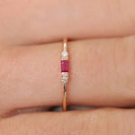 Load image into Gallery viewer, Dainty &amp; Baguette Diamond Ring
