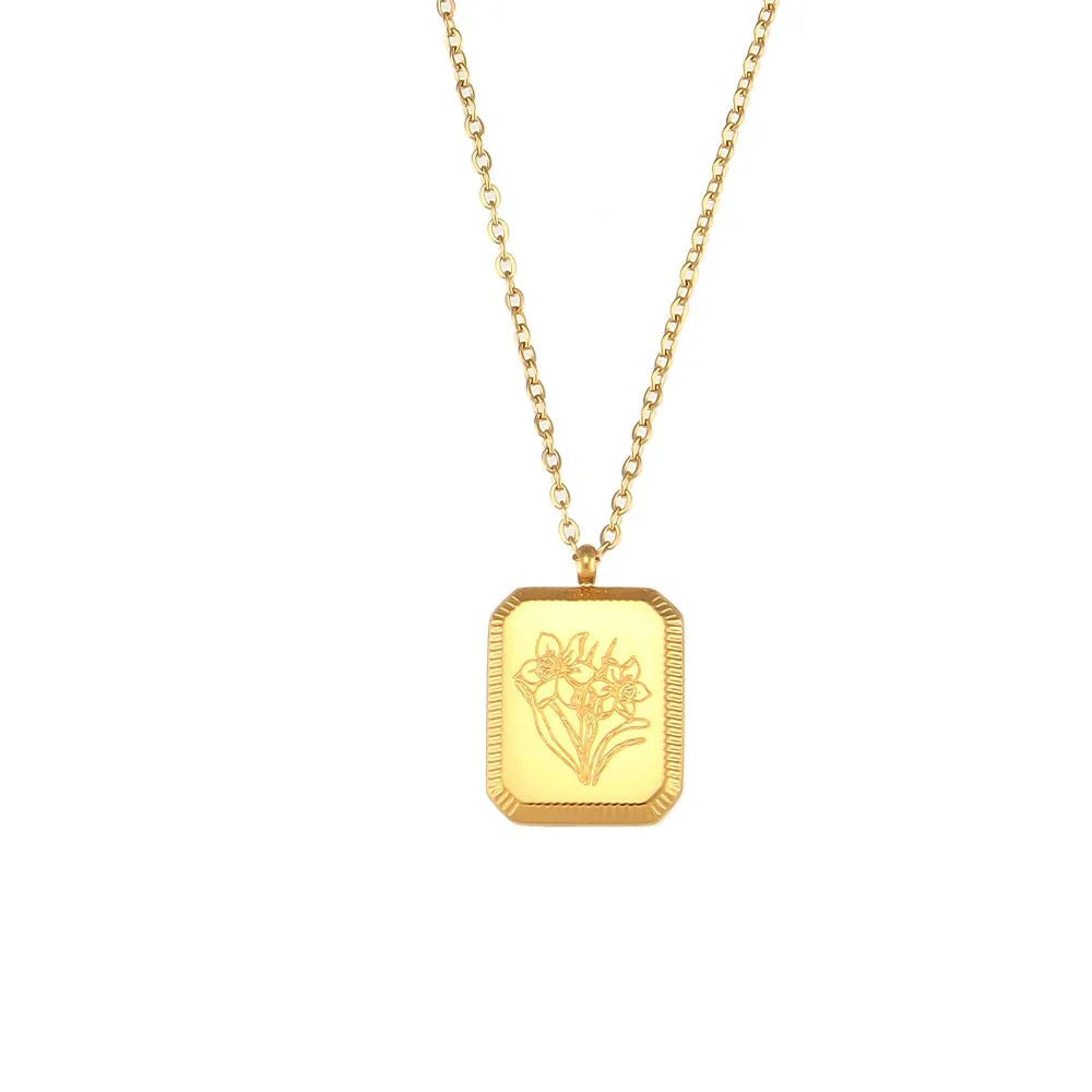 Dainty Birth Month Flower Necklace