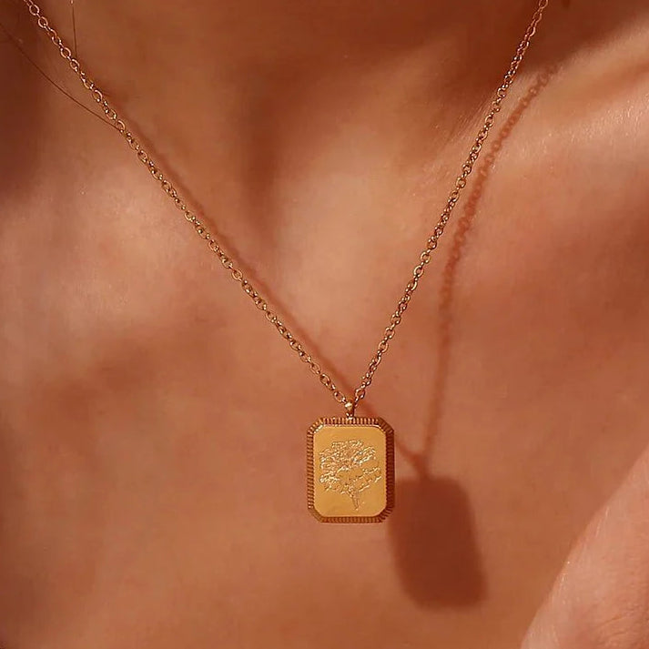 Dainty birth month flower necklace 628544