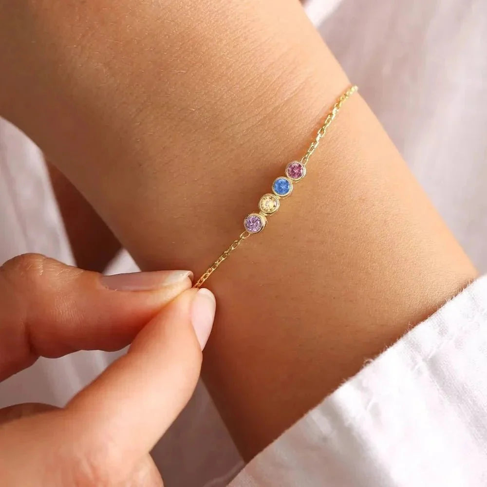 Dainty birthstone chain bracelet 777523