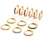 Load image into Gallery viewer, Subtle Birthstone Hoop Huggie Earrings

