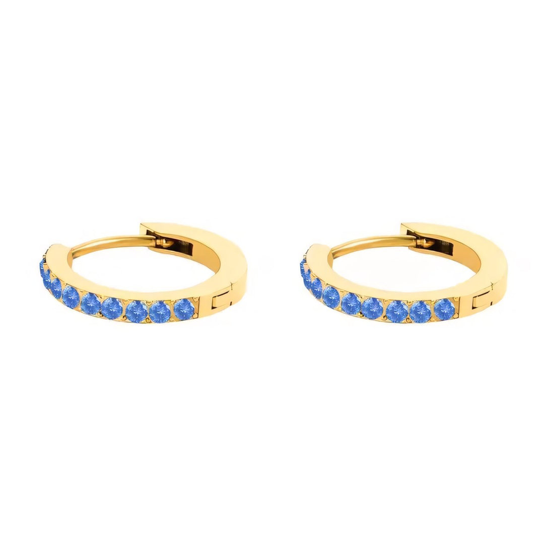 Subtle Birthstone Hoop Huggie Earrings