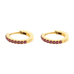 Load image into Gallery viewer, Subtle Birthstone Hoop Huggie Earrings
