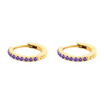 Load image into Gallery viewer, Subtle Birthstone Hoop Huggie Earrings

