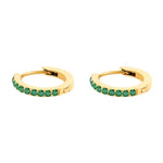 Load image into Gallery viewer, Subtle Birthstone Hoop Huggie Earrings

