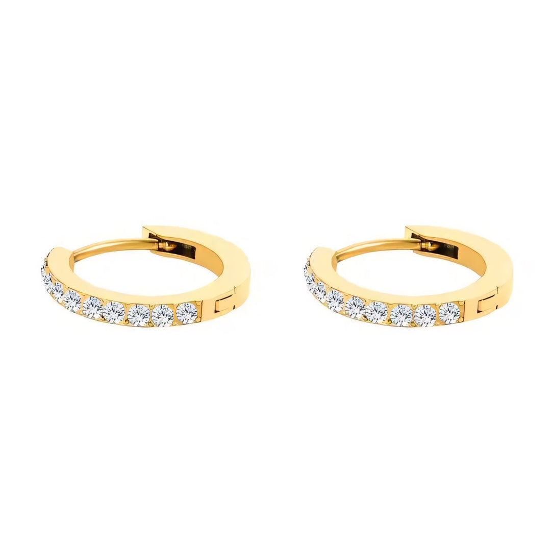 Subtle Birthstone Hoop Huggie Earrings