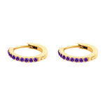Load image into Gallery viewer, Subtle Birthstone Hoop Huggie Earrings
