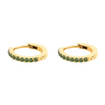 Load image into Gallery viewer, Subtle Birthstone Hoop Huggie Earrings

