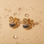 Load image into Gallery viewer, Dainty Bow Heart Earrings
