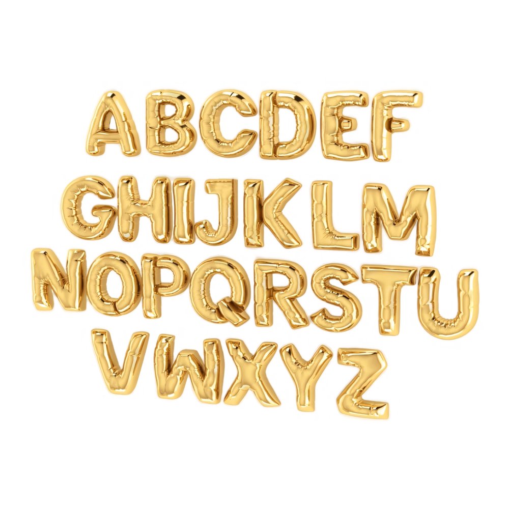 Dainty bubble letter initial necklace 614214