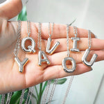 Load image into Gallery viewer, Bubble Letter Initial Necklace
