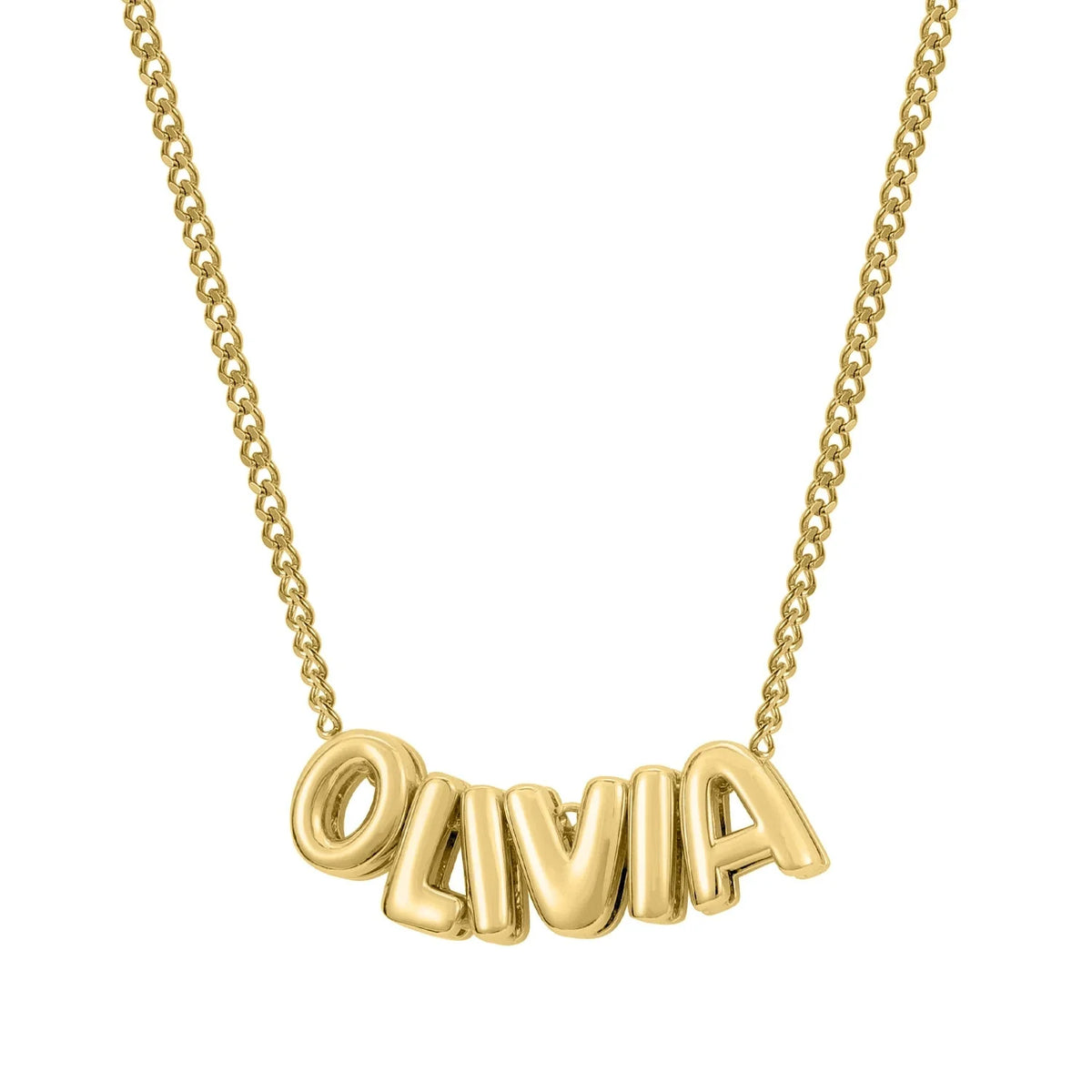 Personalized bubble name necklace