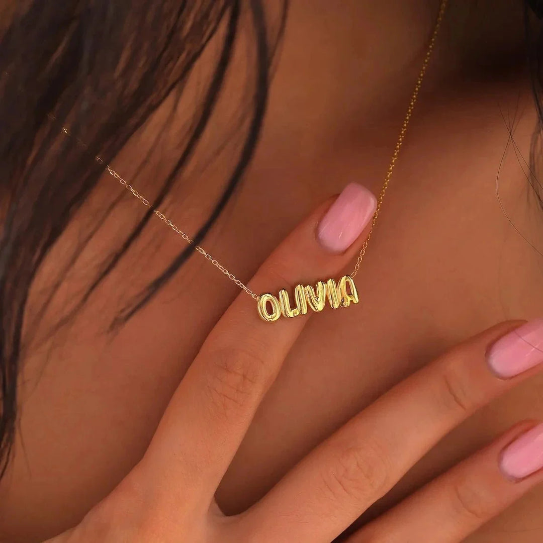 Personalized Bubble Name Necklace
