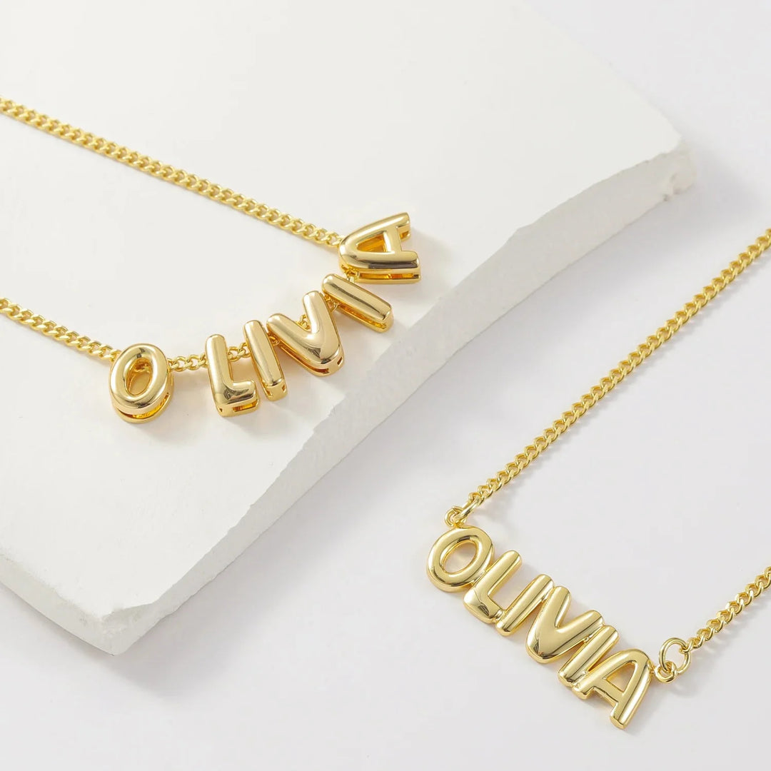 Personalized Bubble Name Necklace