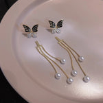 Load image into Gallery viewer, Dainty Butterfly Dangle Earrings
