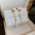 Load image into Gallery viewer, Dainty Butterfly Dangle Earrings
