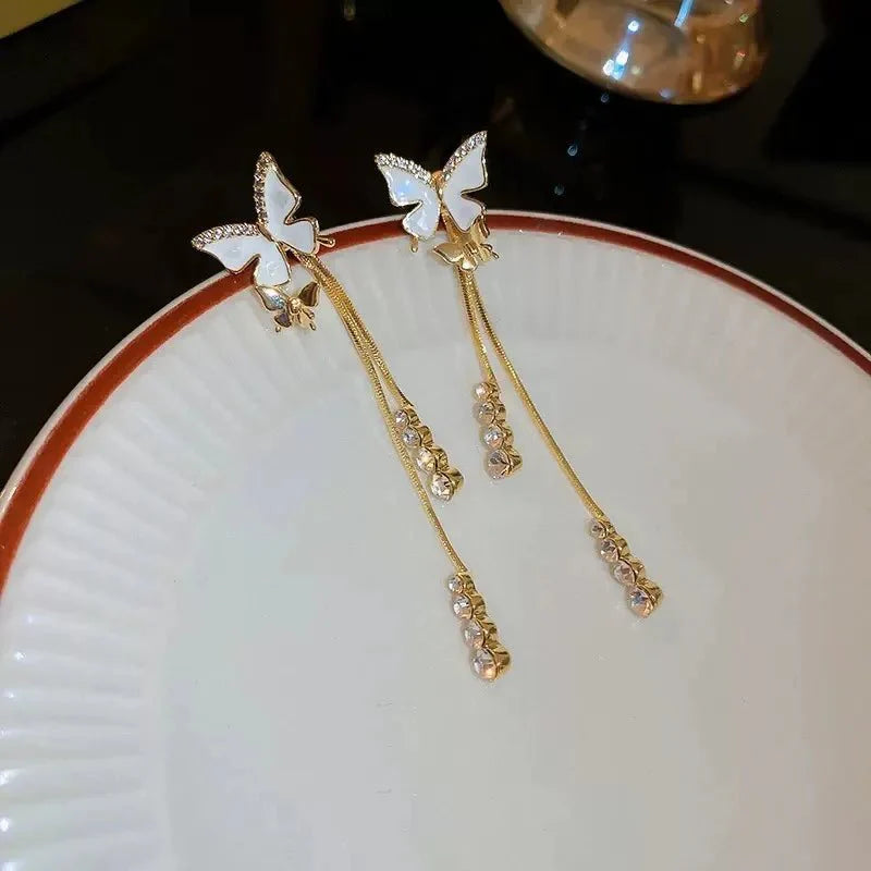 Dainty Butterfly Dangle Earrings