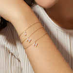 Load image into Gallery viewer, Dainty Chain Diamond Initial Bracelet
