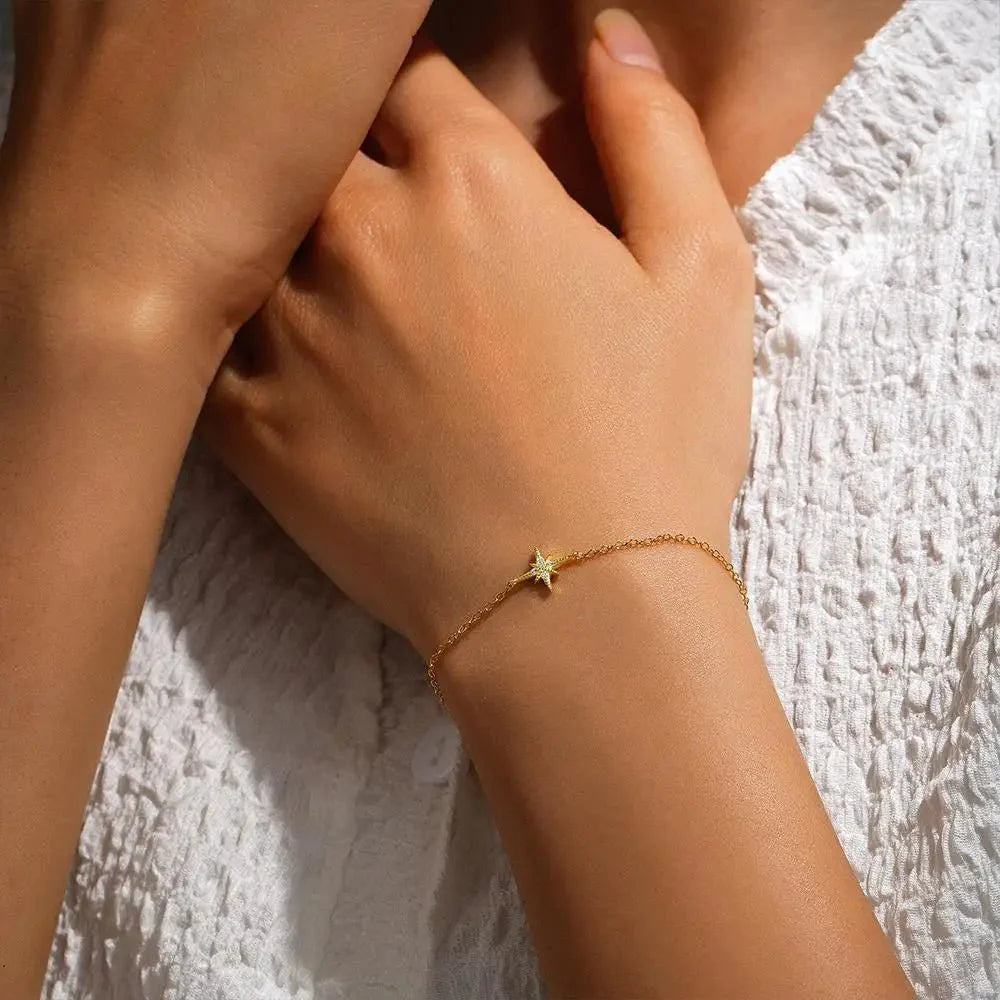 Dainty Chain North Star Bracelet
