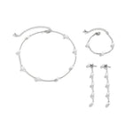 Load image into Gallery viewer, Dainty Chain Pearl Bracelet, Necklace, and Earring Set
