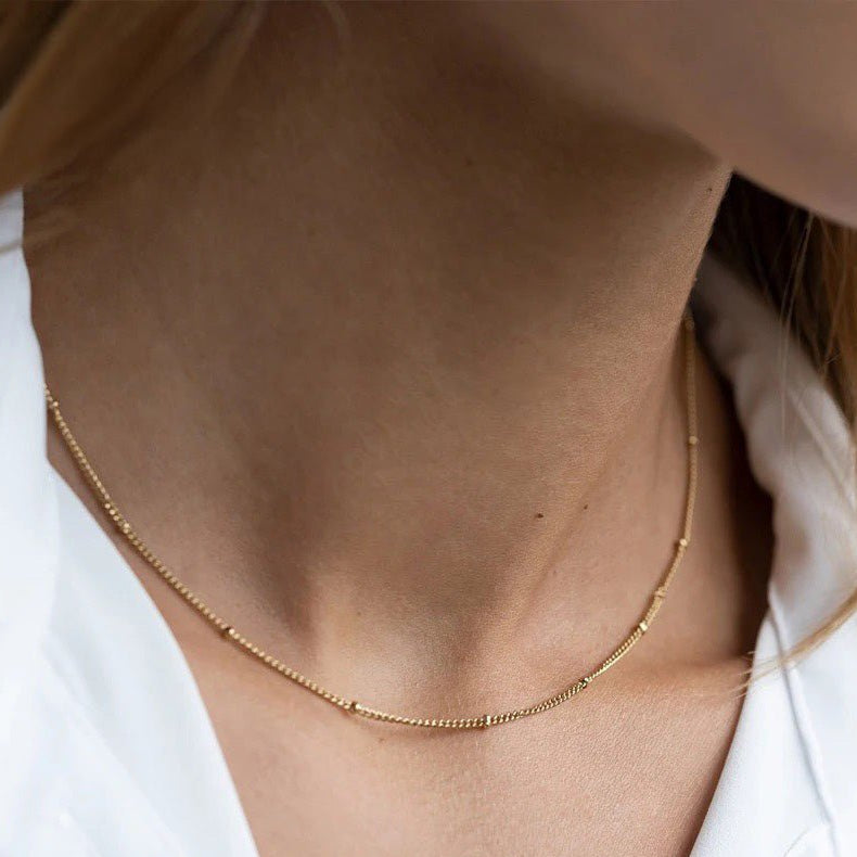 Dainty classic satellite chain necklace 318756