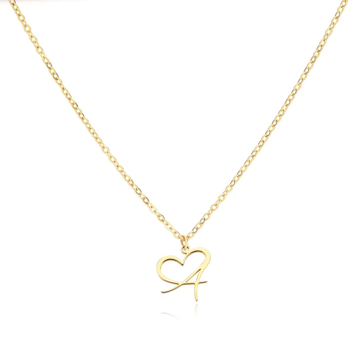 Dainty custom letter heart necklace 592324
