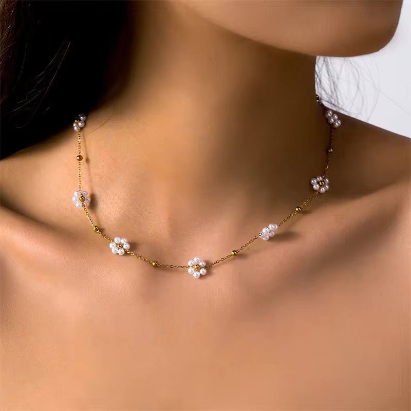 Dainty daisy necklace bracelets 300604