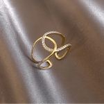 Load image into Gallery viewer, Dainty Diamond Dual Wrap Adjustable Ring
