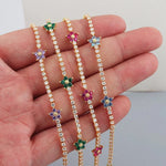 Load image into Gallery viewer, Dainty Diamond Floral Bracelets and Earrings
