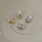 Load image into Gallery viewer, Dainty Diamond Heart Stud Earrings
