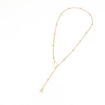 Load image into Gallery viewer, Dainty Diamond Letter Initial Lariat Necklace
