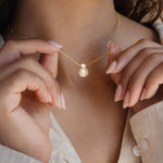 Load image into Gallery viewer, Dainty Diamond Pearl Necklace
