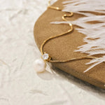 Load image into Gallery viewer, Dainty Diamond Pearl Necklace
