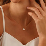 Load image into Gallery viewer, Dainty Diamond Pearl Necklace
