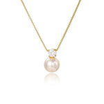 Load image into Gallery viewer, Dainty Diamond Pearl Necklace
