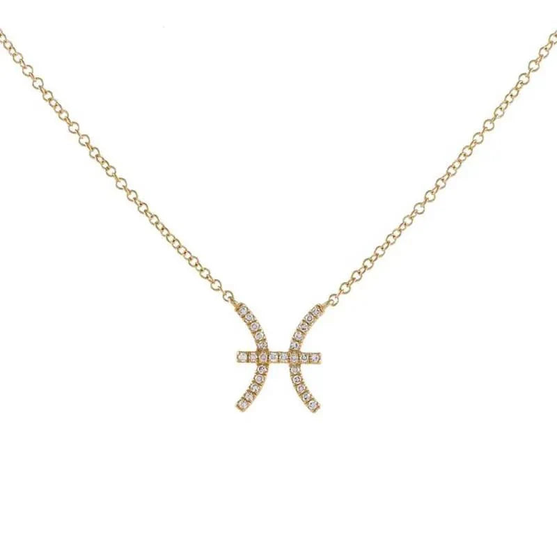 Dainty Diamond Zodiac Sign Necklace
