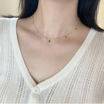 Load image into Gallery viewer, Dainty Emerald Aurora Necklace
