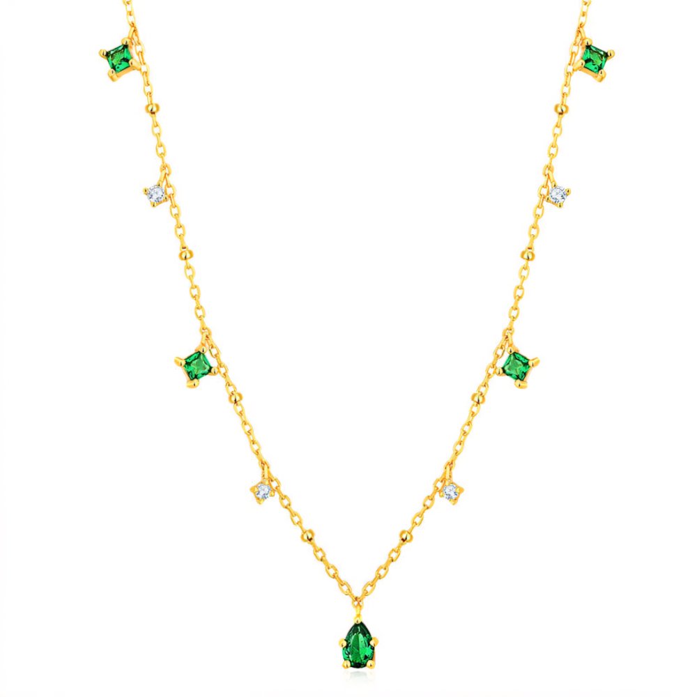 Dainty emerald aurora necklace
