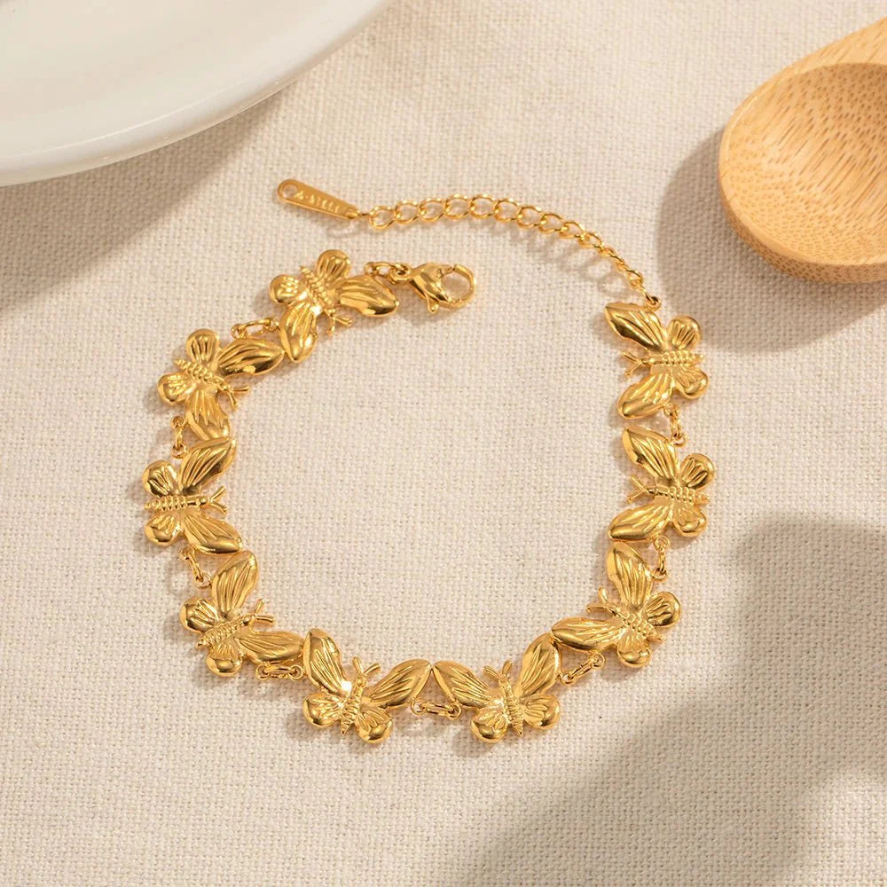 Dainty Feminine Butterfly Wrapped Bracelet