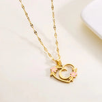 Load image into Gallery viewer, Dainty Floral Accented Heart Letter Initial Necklace
