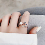 Load image into Gallery viewer, Dainty Floral Diamond Leaf Ring
