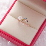 Load image into Gallery viewer, Dainty Floral Diamond Leaf Ring
