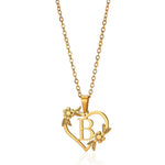 Load image into Gallery viewer, Dainty Floral Heart Letter Initial Necklace
