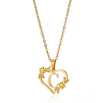 Load image into Gallery viewer, Dainty Floral Heart Letter Initial Necklace
