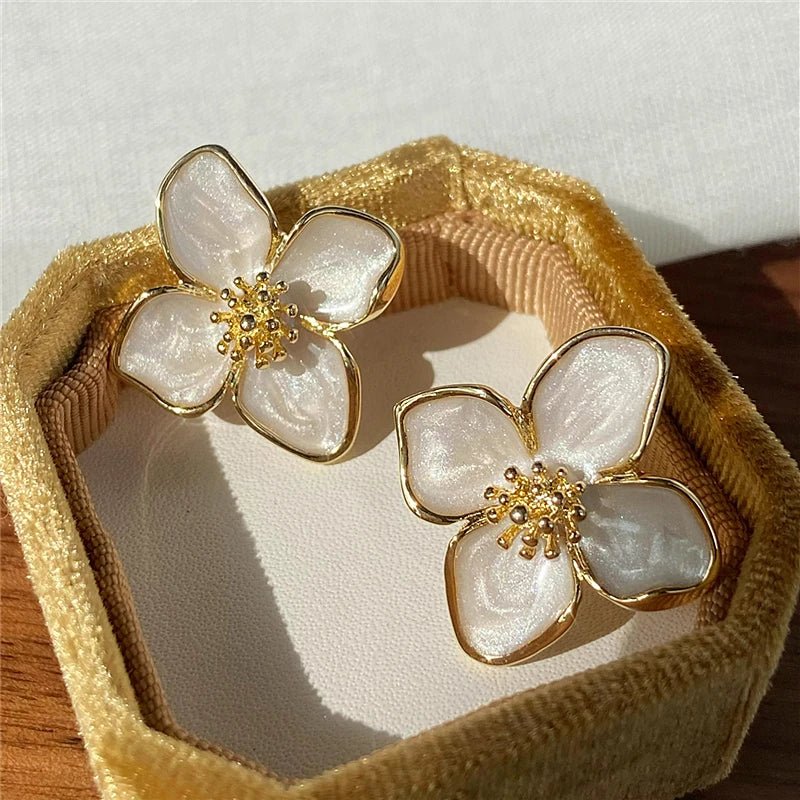 Dainty Floral Hibiscus Earrings