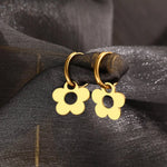 Load image into Gallery viewer, Dainty Floral Hoop Earrings
