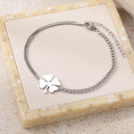 Load image into Gallery viewer, Dainty Four Leaf Clover Layered Chain Bracelet
