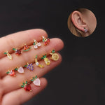 Load image into Gallery viewer, Dainty Fruit Hoop &amp; Stud Earrings
