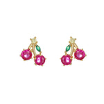 Load image into Gallery viewer, Dainty Fruit Hoop &amp; Stud Earrings

